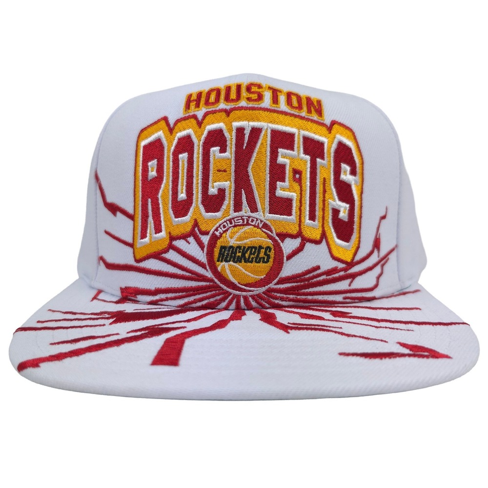 Houston Rockets Mitchell & Ness NBA Snapback Hat Cap‎ Earthquake Art White NWT